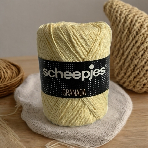 NWT Vintage Scheepjes GRANADA Light Yellow Cotton Yarn Knitting Yarn - Picture 1 of 3